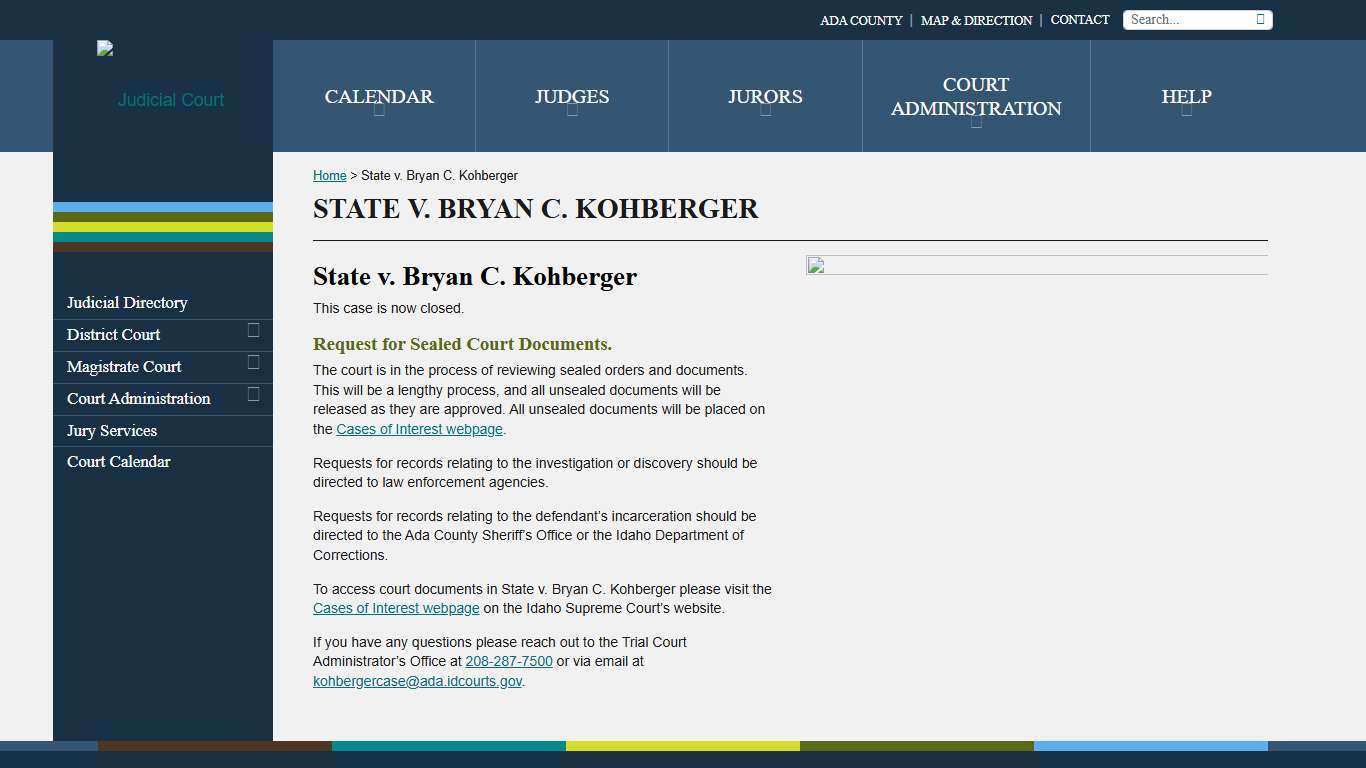 State v. Bryan C. Kohberger - Judicial Court Ada County